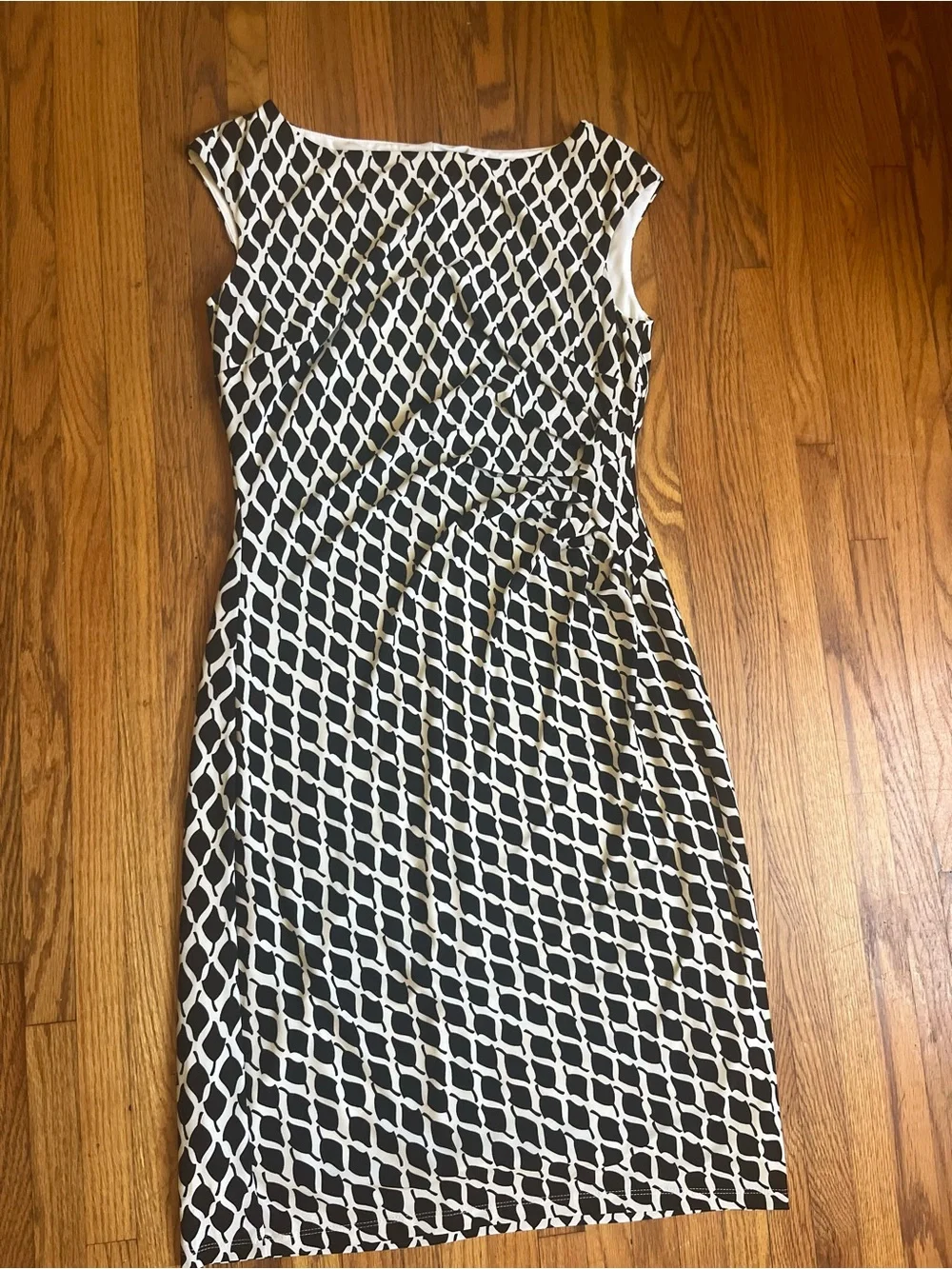 Ralph Lauren Black and White Geometric Midi Dress-never worn!